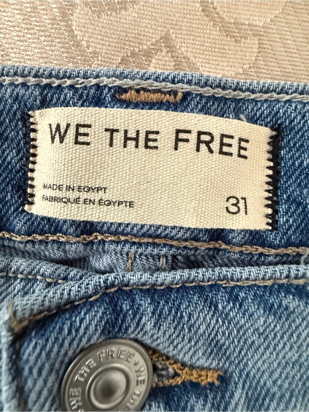 Free People We The Free Tinsley Baggy High Rise Jeans Bright Eyes 31 NWT 34 Long - Picture 8 of 14